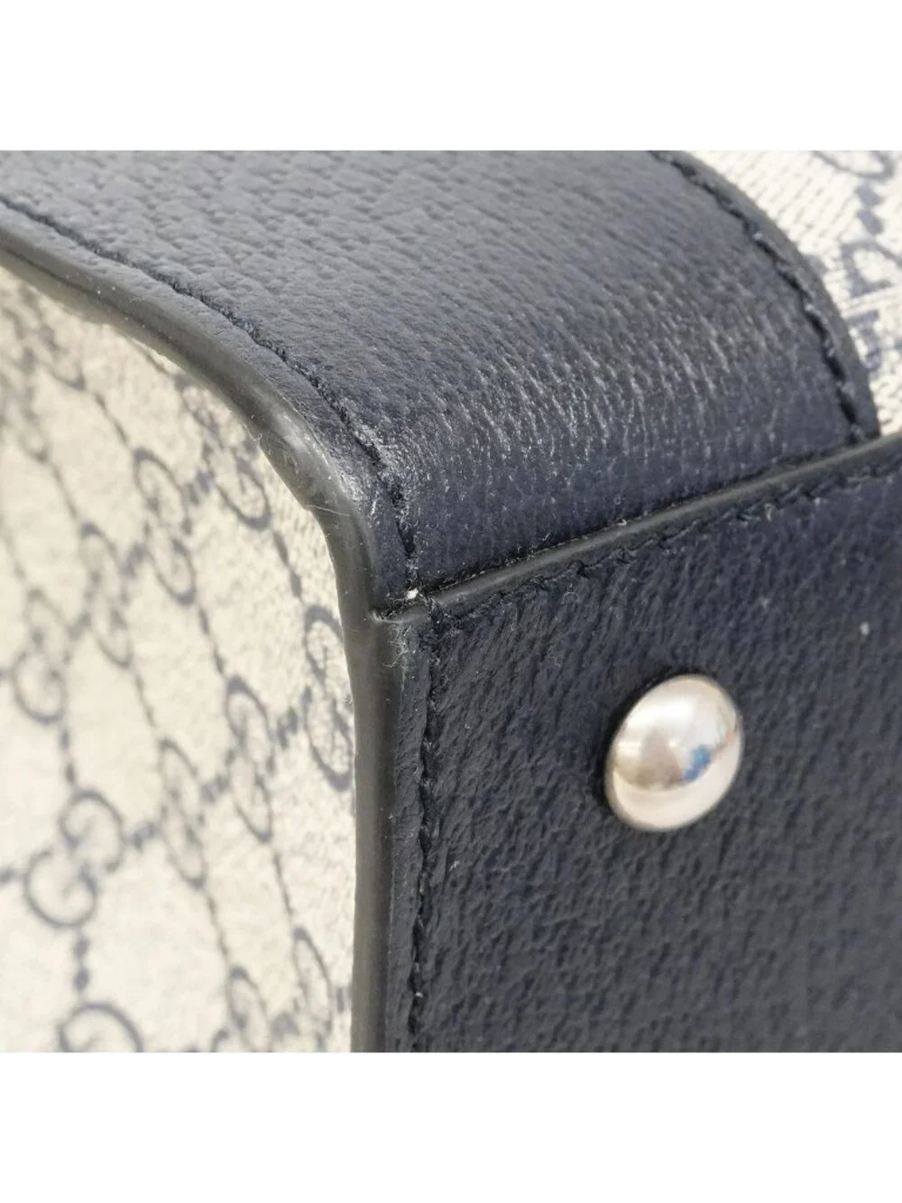 Gucci Tote Ophidia Leather Navy Silver 2-Way